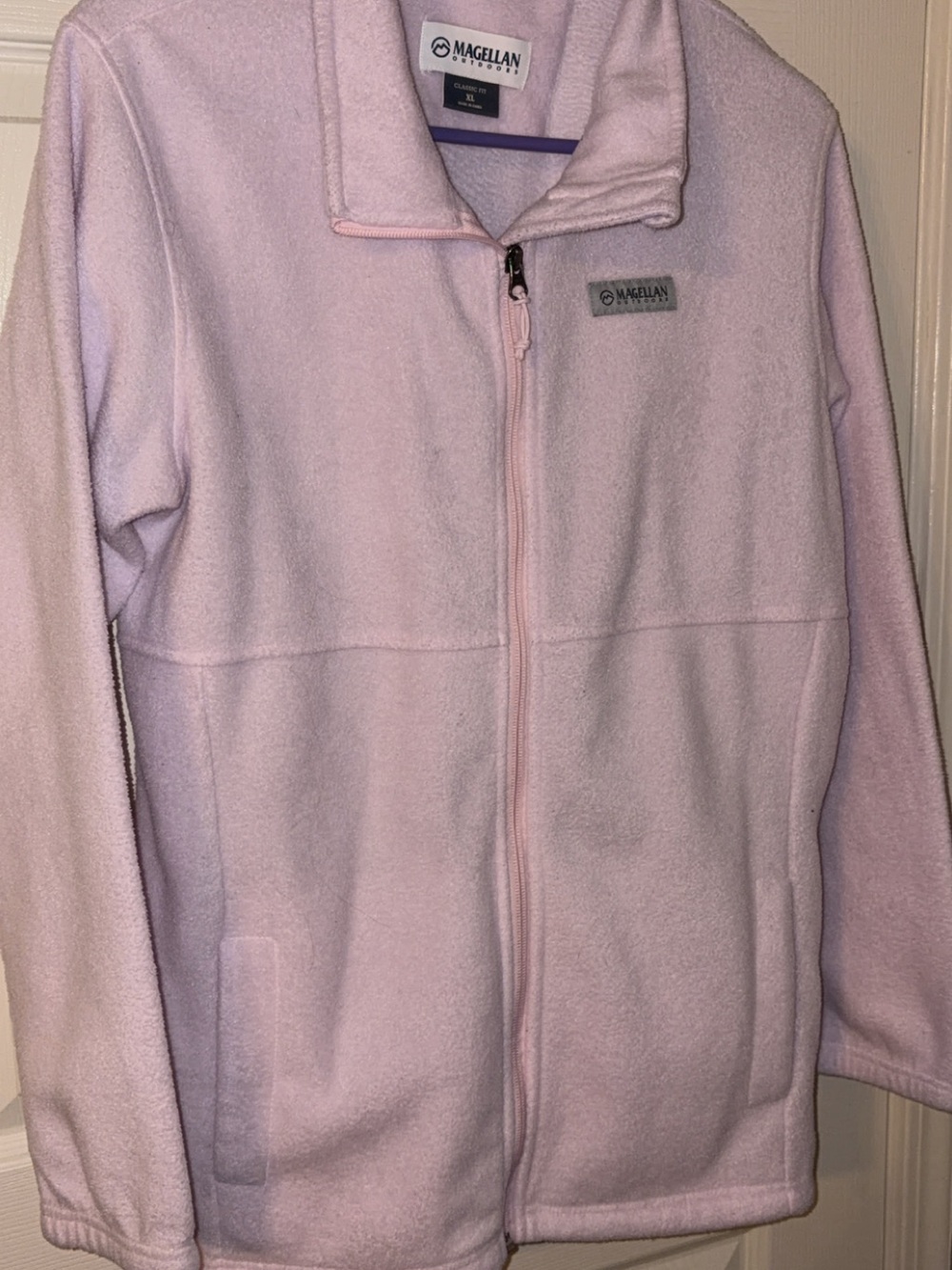 Magellan Outdoors Women's Light Pink Full-Zip Teddy Jacket
